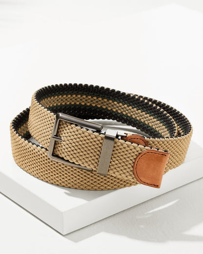 Reversible Stretch Cord Belt Khaki | Tommy Bahama New - Reversible Stretch Cord Belt