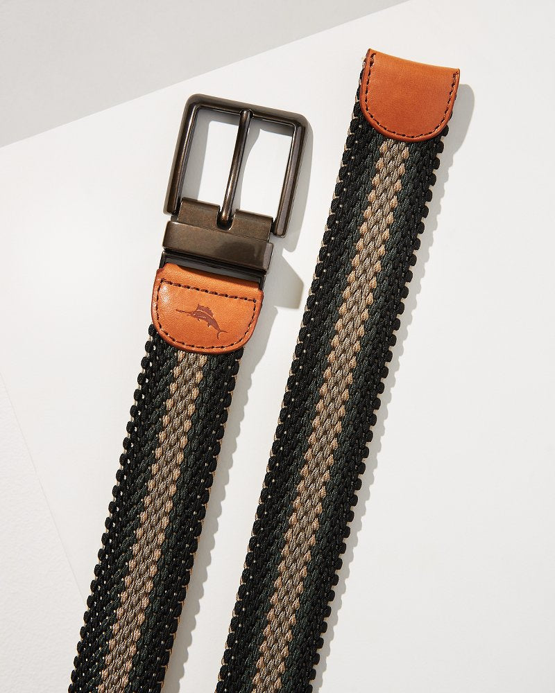 Reversible Stretch Cord Belt Khaki | Tommy Bahama New - Reversible Stretch Cord Belt