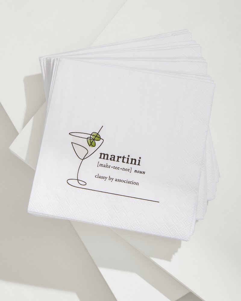 Martini Cocktail Napkins White | Tommy Bahama Deals - Martini Cocktail Napkins