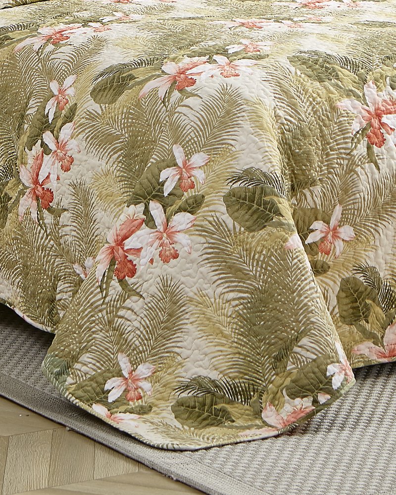 Tropical Orchid 2-Piece Twin Quilt Set Green | Tommy Bahama Great Value - Tropical Orchid 2-Piece Twin Quilt Set