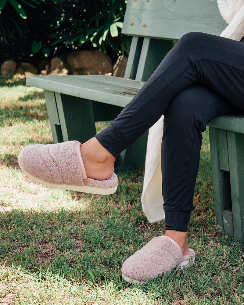 OluKai® Pūpū Mua Fuzzy Slippers Pink Sea Salt | Tommy Bahama Sale - OluKai® Pūpū Mua Fuzzy Slippers