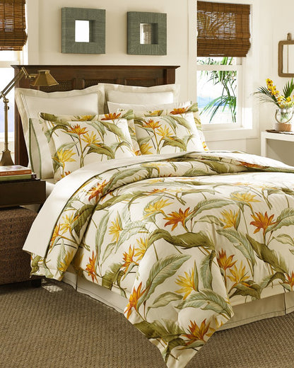 Birds of Paradise 4-Piece California King Comforter Set Ivory | Tommy Bahama Popular - Birds of Paradise 4-Piece California King Comforter Set