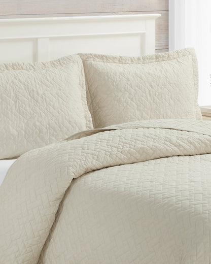 Raffia Solid 2-Piece Twin Quilt Set Beige | Tommy Bahama Value - Raffia Solid 2-Piece Twin Quilt Set