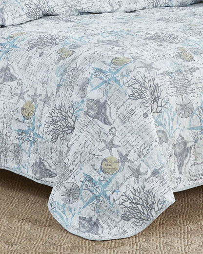 Beach Bliss 2-Piece Twin Quilt Set Grey | Tommy Bahama Essential - Beach Bliss 2-Piece Twin Quilt Set