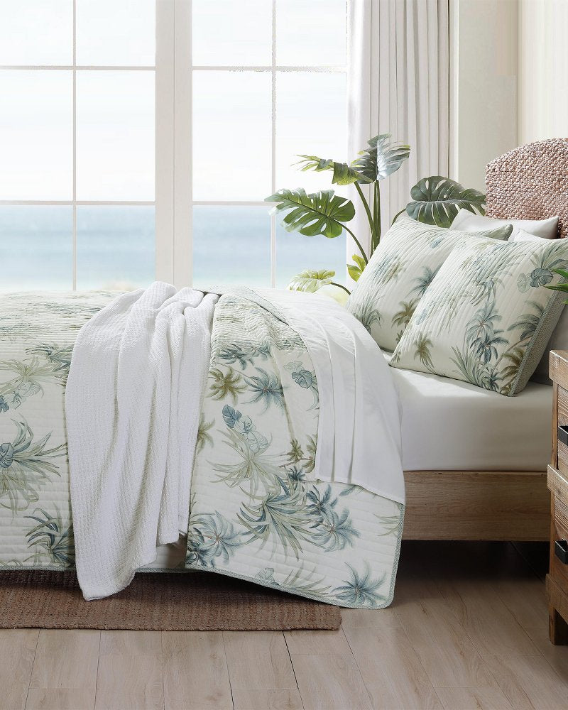 Serenity Palms Twin Quilt Blue | Tommy Bahama Customer Favorite - Serenity Palms Twin Quilt