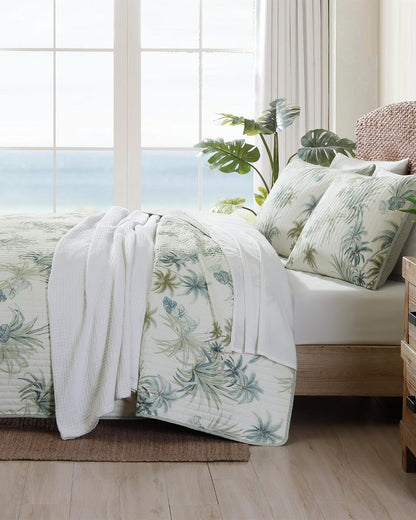 Serenity Palms Twin Quilt Blue | Tommy Bahama Customer Favorite - Serenity Palms Twin Quilt