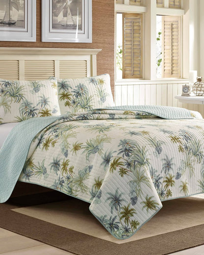 Serenity Palms Standard Quilted Sham Blue | Tommy Bahama Smart Buy - Serenity Palms Standard Quilted Sham