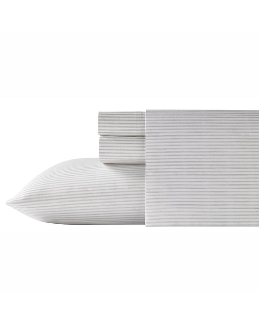 Paloma Stripe Cloud 4-Piece Queen Sheet Set Grey | Tommy Bahama Hot Sale - Paloma Stripe Cloud 4-Piece Queen Sheet Set