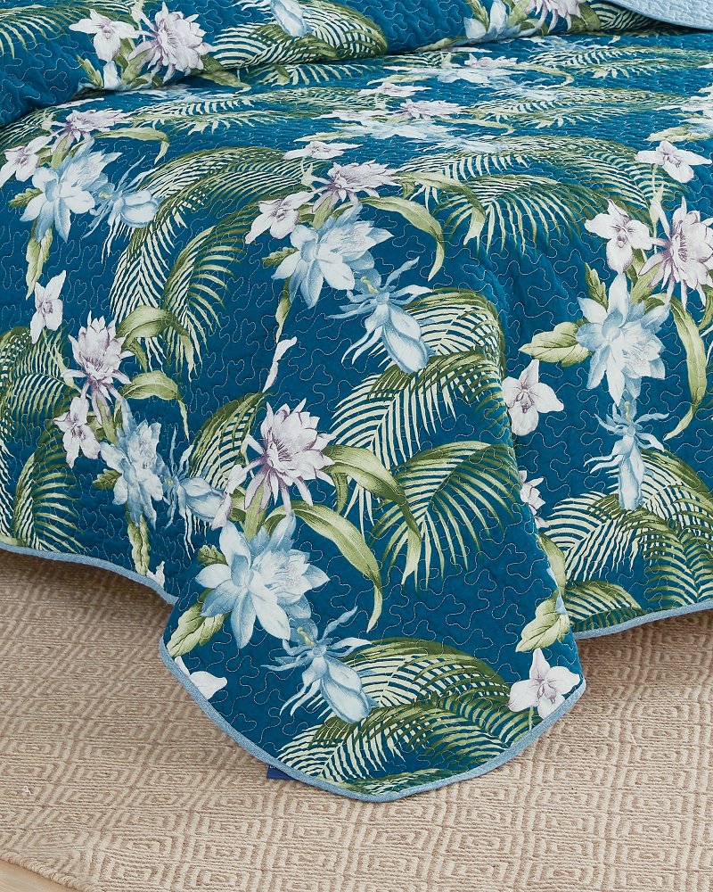 Southern Breeze 3-Piece Full/Queen Quilt Set Blue | Tommy Bahama Discount - Southern Breeze 3-Piece Full/Queen Quilt Set