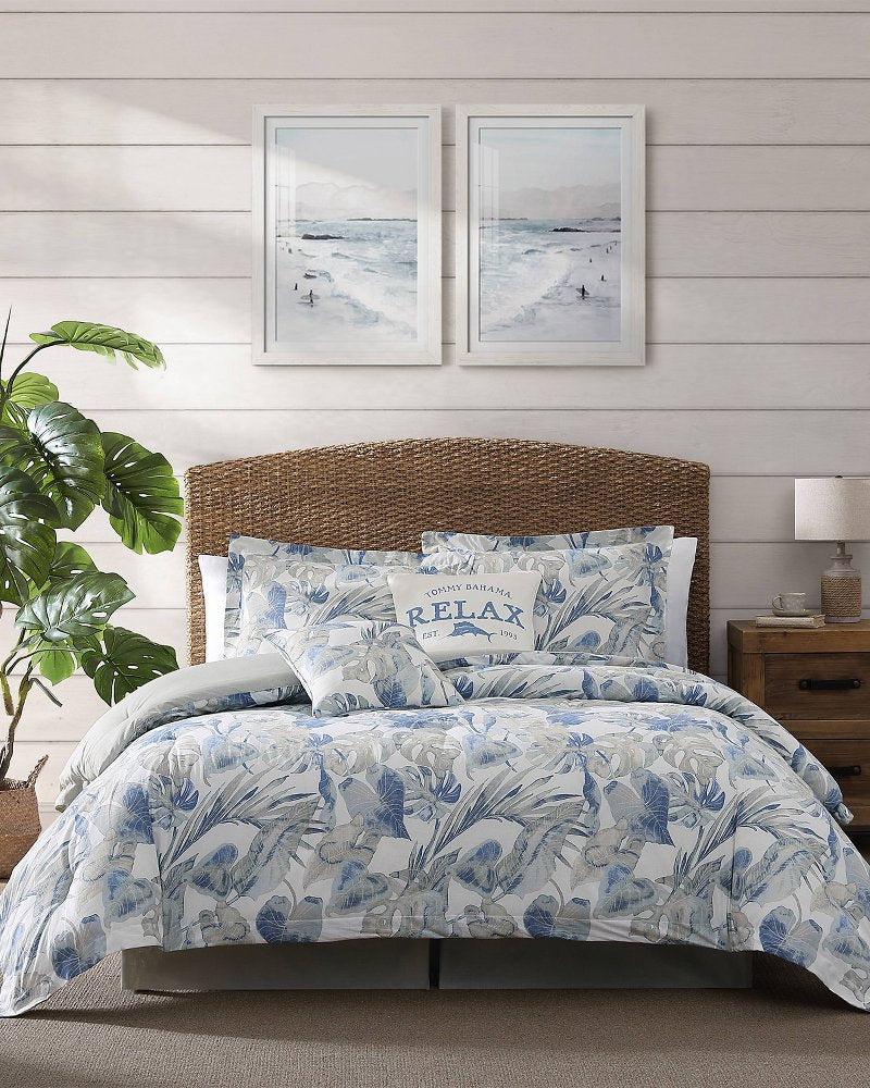 Raw Coast 3-Piece Queen Comforter Set Blue | Tommy Bahama Smart Buy - Raw Coast 3-Piece Queen Comforter Set