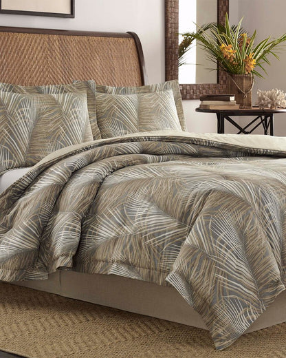 Raffia Palms California King Comforter Set Grey | Tommy Bahama Signature - Raffia Palms California King Comforter Set