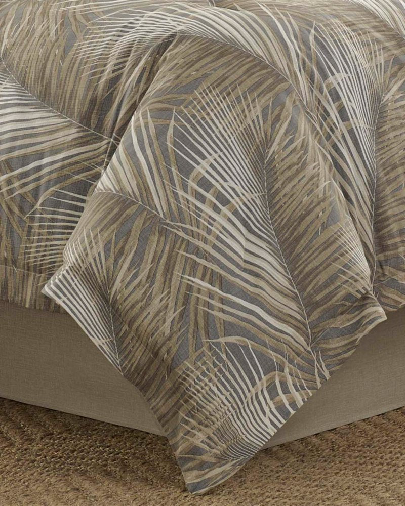 Raffia Palms California King Comforter Set Grey | Tommy Bahama Signature - Raffia Palms California King Comforter Set