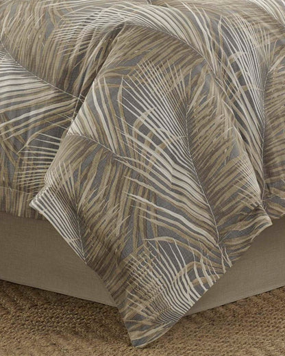 Raffia Palms California King Comforter Set Grey | Tommy Bahama Signature - Raffia Palms California King Comforter Set