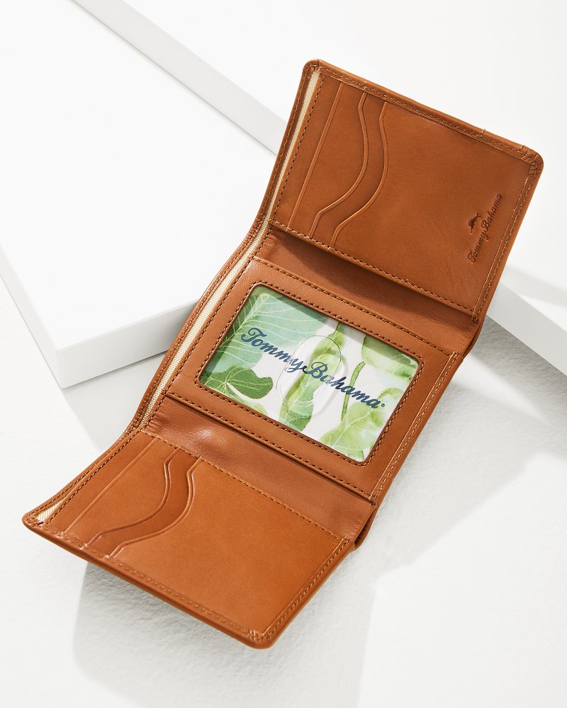 Nylon Inlay Trifold Wallet Tan | Tommy Bahama Great Value - Nylon Inlay Trifold Wallet