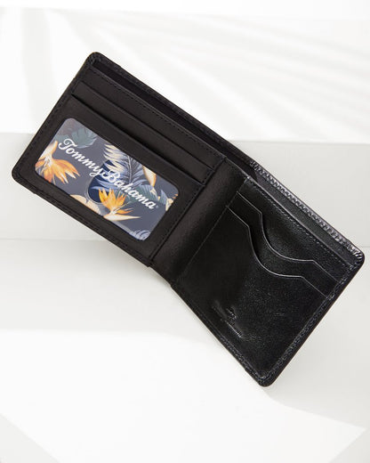 Contrast Binding Slimfold Wallet Black/Cognac | Tommy Bahama Latest - Contrast Binding Slimfold Wallet