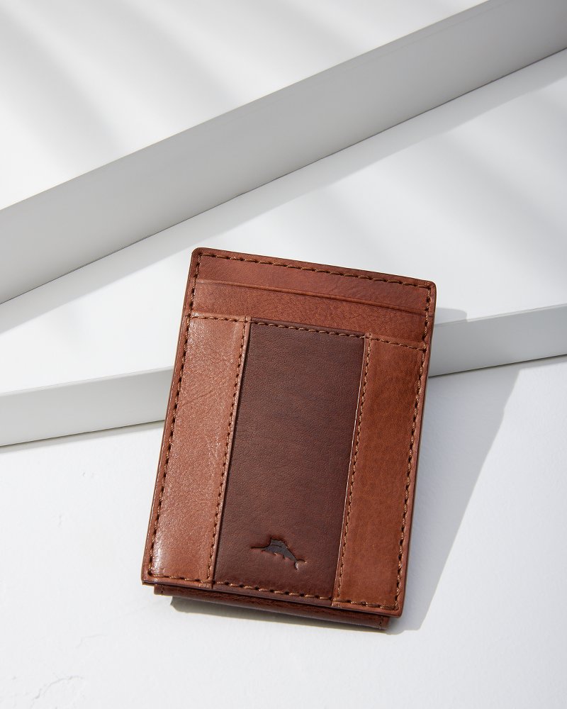 Two-Tone Magnetic Card Holder Cognac | Tommy Bahama Smart Buy - Two-Tone Magnetic Card Holder