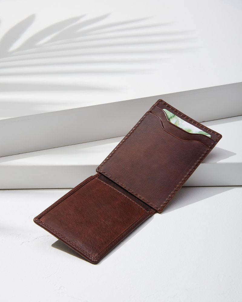 Two-Tone Magnetic Card Holder Cognac | Tommy Bahama Smart Buy - Two-Tone Magnetic Card Holder