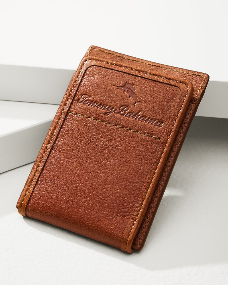 Crunch Wide Magnetic Wallet Tan | Tommy Bahama New - Crunch Wide Magnetic Wallet