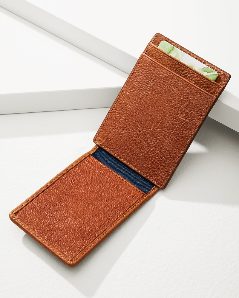 Crunch Wide Magnetic Wallet Tan | Tommy Bahama New - Crunch Wide Magnetic Wallet
