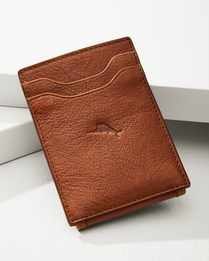 Crunch Wide Magnetic Wallet Tan | Tommy Bahama New - Crunch Wide Magnetic Wallet