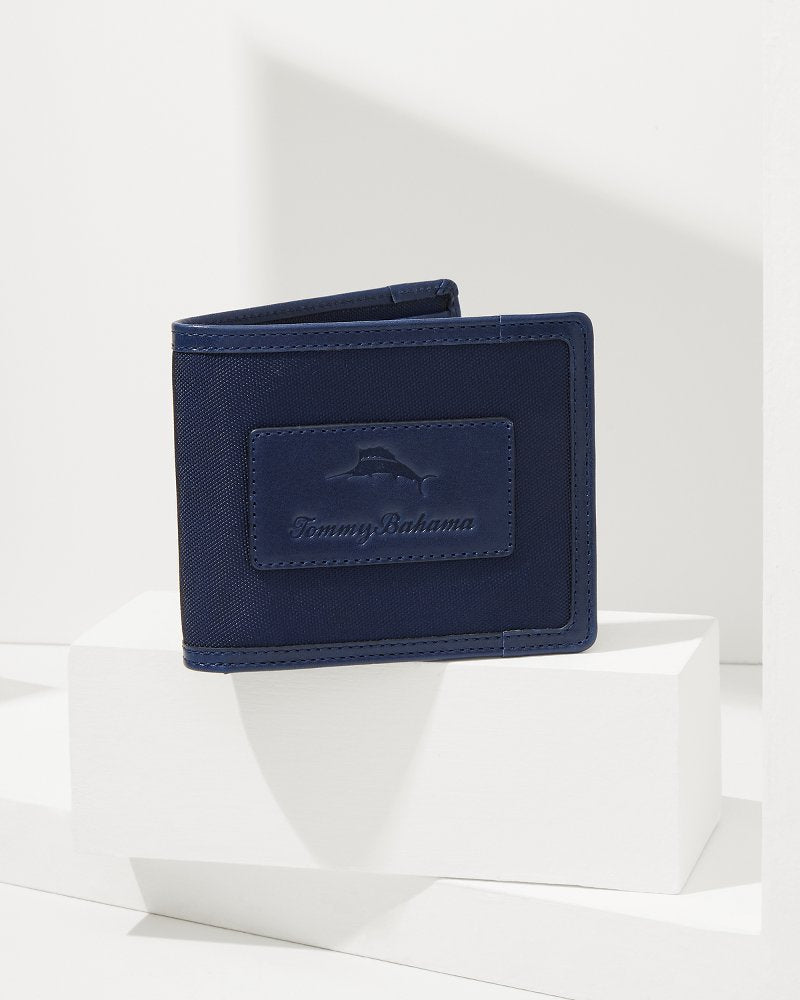 Passcase Wallet With Patch Logo Navy | Tommy Bahama Classic - Passcase Wallet With Patch Logo