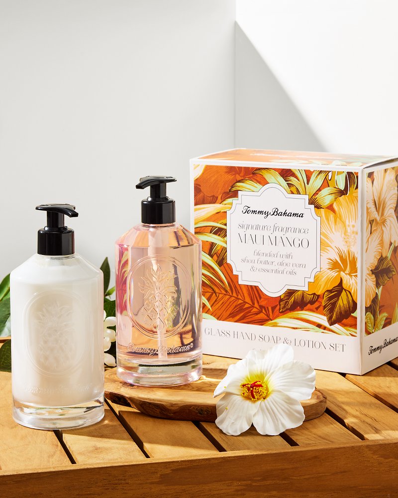 Maui Mango Glass Hand Soap & Lotion Set Maui Mango | Tommy Bahama Recommended - Maui Mango Glass Hand Soap & Lotion Set