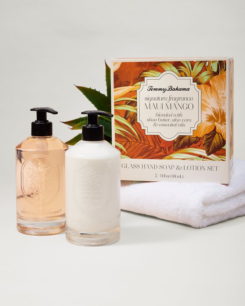 Maui Mango Glass Hand Soap & Lotion Set Maui Mango | Tommy Bahama Recommended - Maui Mango Glass Hand Soap & Lotion Set