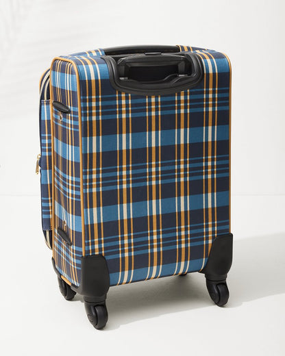 Kalalanta 20-Inch Rolling Suitcase Navy Plaid | Tommy Bahama Quality - Kalalanta 20-Inch Rolling Suitcase
