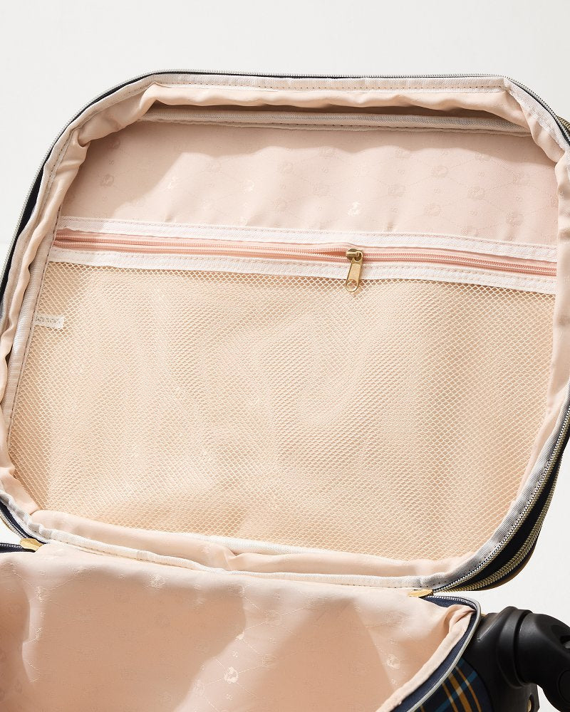 Kalalanta 20-Inch Rolling Suitcase Navy Plaid | Tommy Bahama Quality - Kalalanta 20-Inch Rolling Suitcase