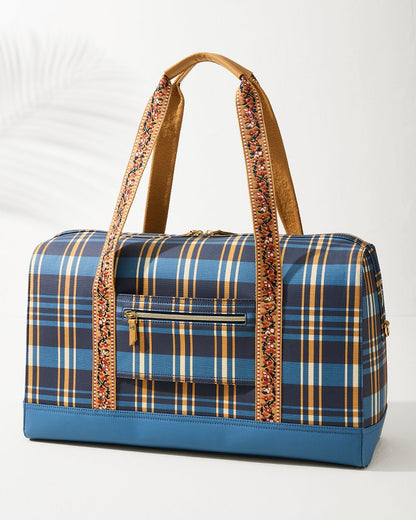 Kalalanta Duffel Bag Navy Plaid | Tommy Bahama Smart Buy - Kalalanta Duffel Bag