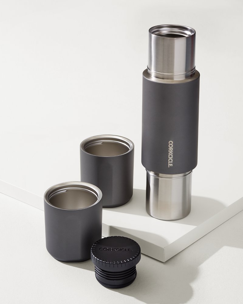 Corkcicle® 36-oz. Travel Thermos With Built-In Cups Slate | Tommy Bahama Exclusive - Corkcicle® 36-oz. Travel Thermos With Built-In Cups