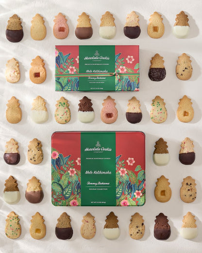 Tommy Bahama x Honolulu Cookie Company® Mele Kalikimaka Gift Tin Red | Tommy Bahama Quality - Tommy Bahama x Honolulu Cookie Company® Mele Kalikimaka Gift Tin