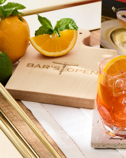 Bar's Open Artisan Maple Wood Board Natural | Tommy Bahama Best Price - Bar's Open Artisan Maple Wood Board
