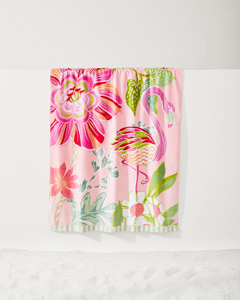 Flamingo Pineapple Beach Towel Pink | Tommy Bahama New - Flamingo Pineapple Beach Towel