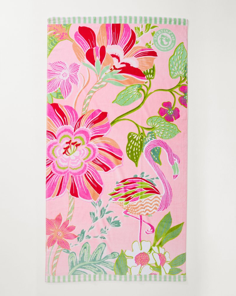 Flamingo Pineapple Beach Towel Pink | Tommy Bahama New - Flamingo Pineapple Beach Towel