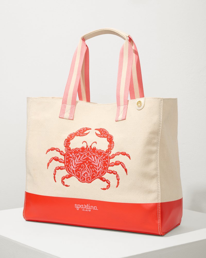 Embroidered Red Crab Beach Tote Red Crab | Tommy Bahama Special Offer - Embroidered Red Crab Beach Tote