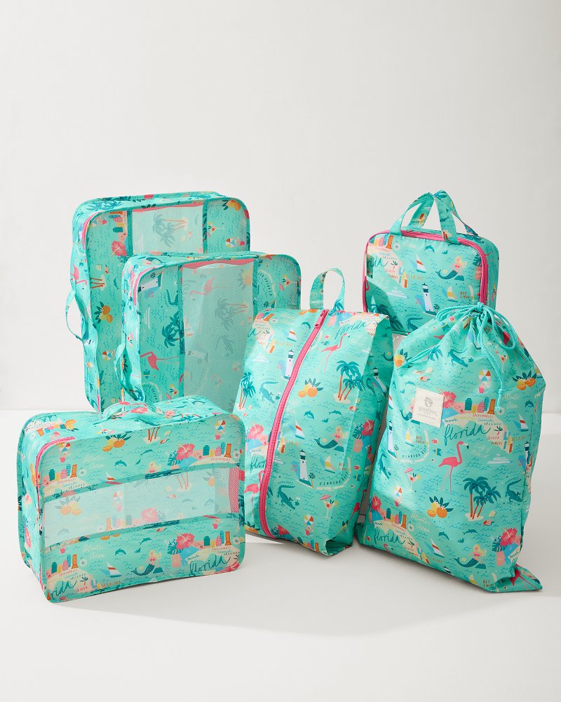 Greetings from Florida Packing Cube 6-Piece Set Florida | Tommy Bahama Everyday - Greetings from Florida Packing Cube 6-Piece Set