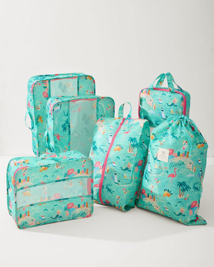 Greetings from Florida Packing Cube 6-Piece Set Florida | Tommy Bahama Everyday - Greetings from Florida Packing Cube 6-Piece Set