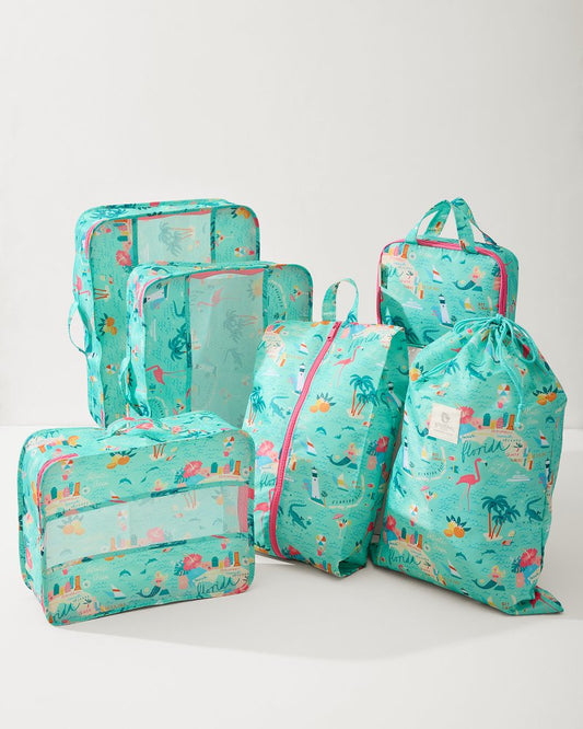 Greetings from Florida Packing Cube 6-Piece Set Florida | Tommy Bahama Everyday - Greetings from Florida Packing Cube 6-Piece Set