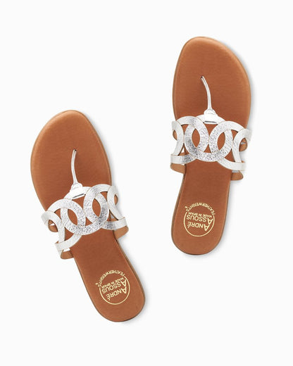 André Assous Nature Featherweights™ Metallic Sandals Silver | Tommy Bahama Trending - André Assous Nature Featherweights™ Metallic Sandals