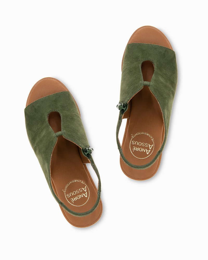 André Assous Belinda Suede Featherweights™ Wedges Forest Green | Tommy Bahama Popular - André Assous Belinda Suede Featherweights™ Wedges