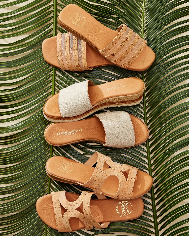 André Assous Kaila Cork & Mesh Sandals Natural | Tommy Bahama Premium - André Assous Kaila Cork & Mesh Sandals