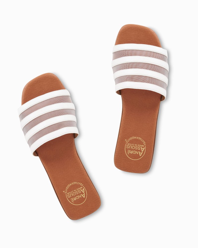 André Assous Kaila Nappa Leather & Mesh Sandals White | Tommy Bahama Premium - André Assous Kaila Nappa Leather & Mesh Sandals