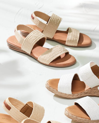 André Assous Nigella Stretch Raffia Featherweights™ Sandals Natural | Tommy Bahama Recommended - André Assous Nigella Stretch Raffia Featherweights™ Sandals