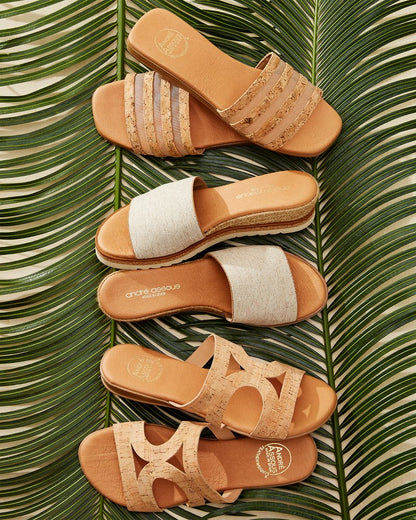 André Assous Nailea Cork Sandals Natural | Tommy Bahama Quality - André Assous Nailea Cork Sandals