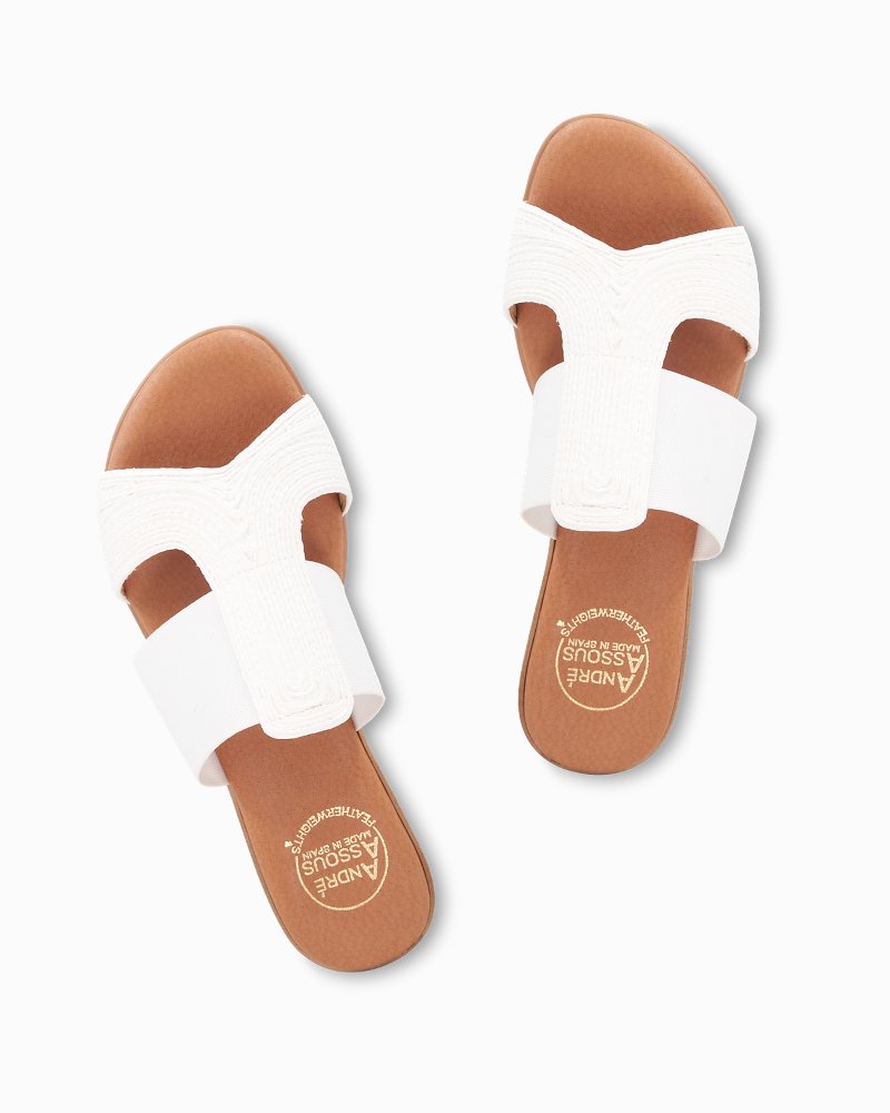 André Assous Noor Raffia Stretch Sandals White | Tommy Bahama Featured - André Assous Noor Raffia Stretch Sandals