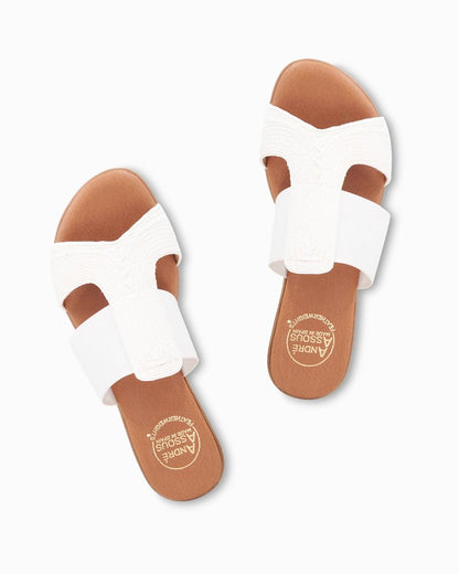 André Assous Noor Raffia Stretch Sandals White | Tommy Bahama Featured - André Assous Noor Raffia Stretch Sandals
