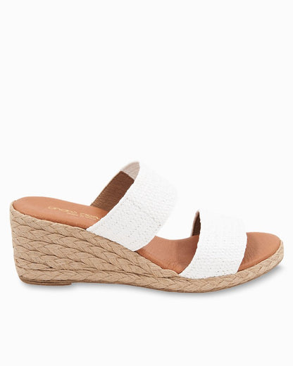 André Assous Nori Stretch Raffia Wedge Sandals White | Tommy Bahama Best Price - André Assous Nori Stretch Raffia Wedge Sandals