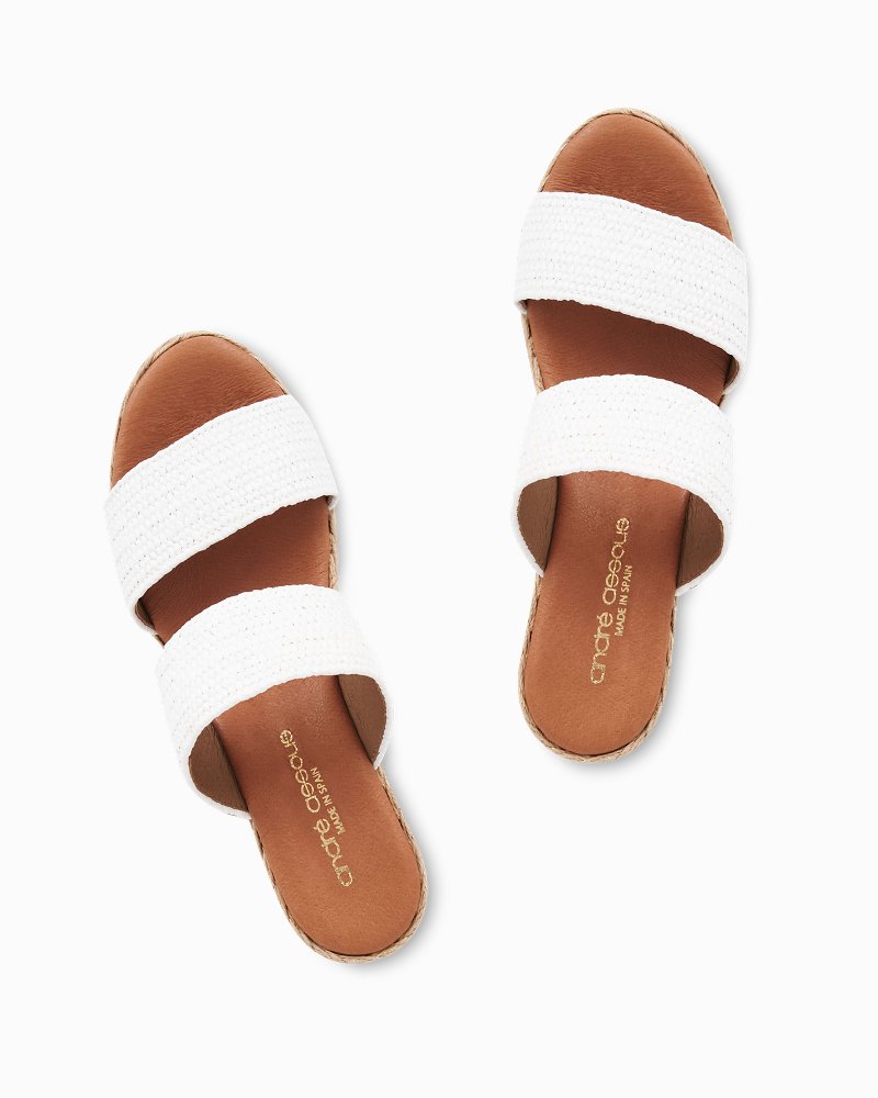 André Assous Nori Stretch Raffia Wedge Sandals White | Tommy Bahama Best Price - André Assous Nori Stretch Raffia Wedge Sandals