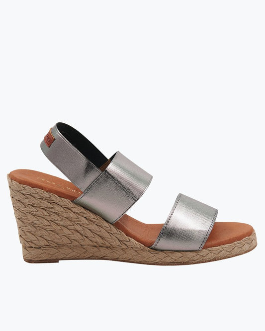André Assous Allison Elastic Wedge Sandals Pewter | Tommy Bahama Classic - André Assous Allison Elastic Wedge Sandals